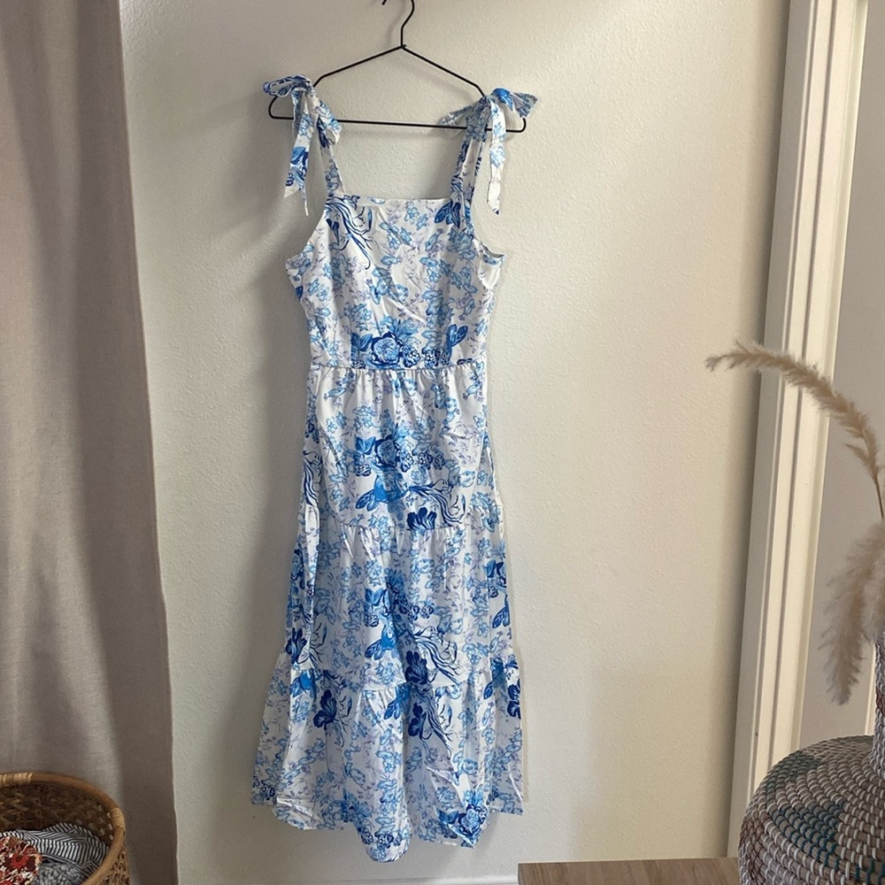 Blue Floral Dress NWOT